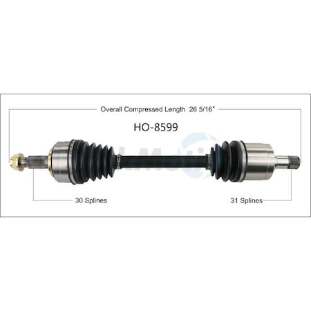 Surtrack Axle Cv Axle Shaft, Ho-8599 HO-8599